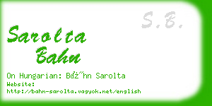 sarolta bahn business card